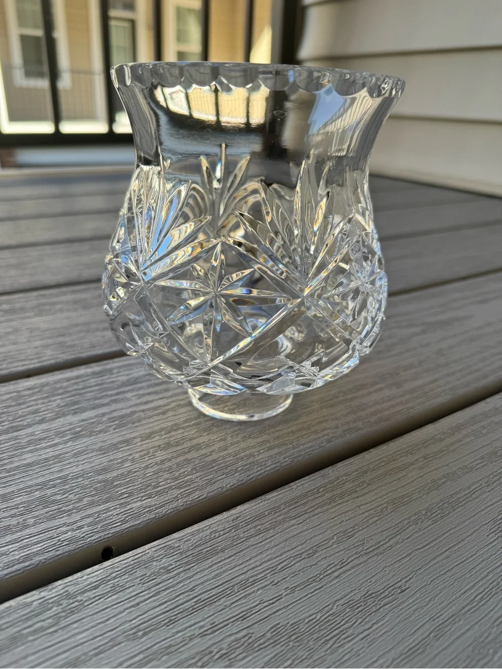 Vintage Pressed Glass Hurricane Lamp Shade Globe 2” Fitter Clear Replacement